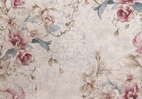 Grande plano de um padrão floral Grande plano de um padrão floral