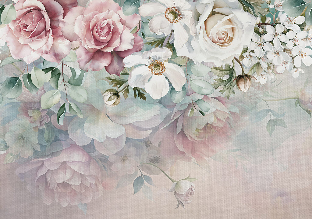 Pintura de flores sobre uma superfície Pintura de flores sobre uma superfície