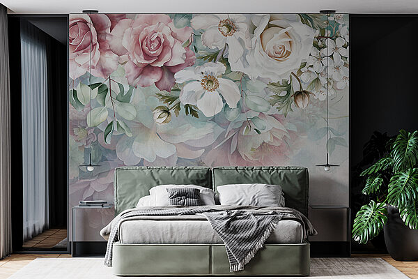 Pintura de flores sobre uma superfície Pintura de flores sobre uma superfície