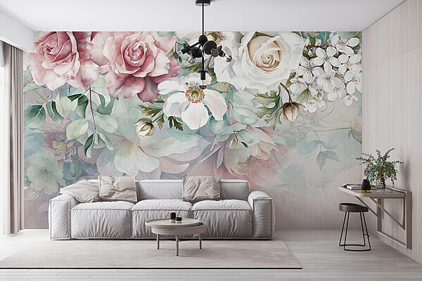 Pintura de flores sobre uma superfície Pintura de flores sobre uma superfície