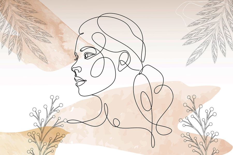 Desenho de um rosto de mulher’o Desenho de um rosto de mulher’o