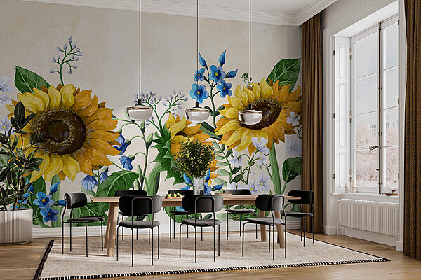 Grupo de girassóis e outras flores Grupo de girassóis e outras flores