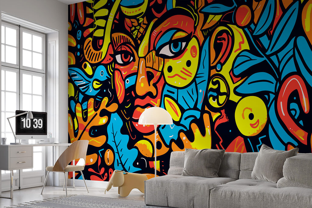 Colorful art of a face Colorful art of a face