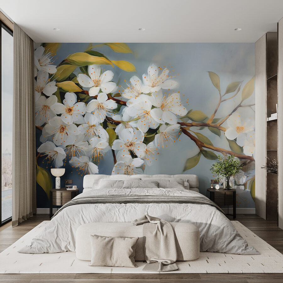 Flores brancas num ramo