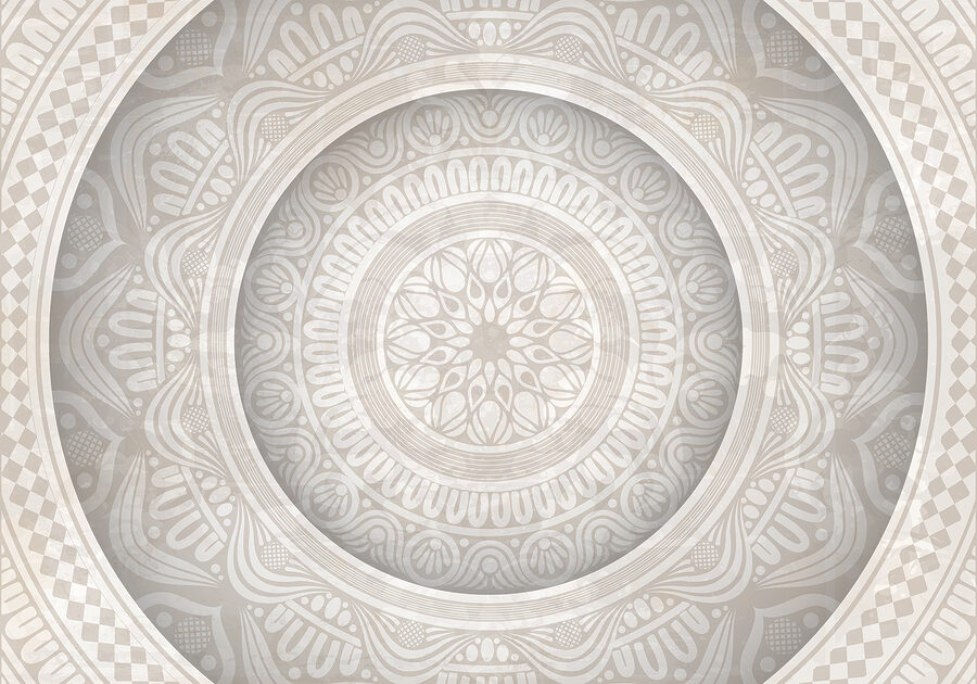 Padrão circular numa superfície branca