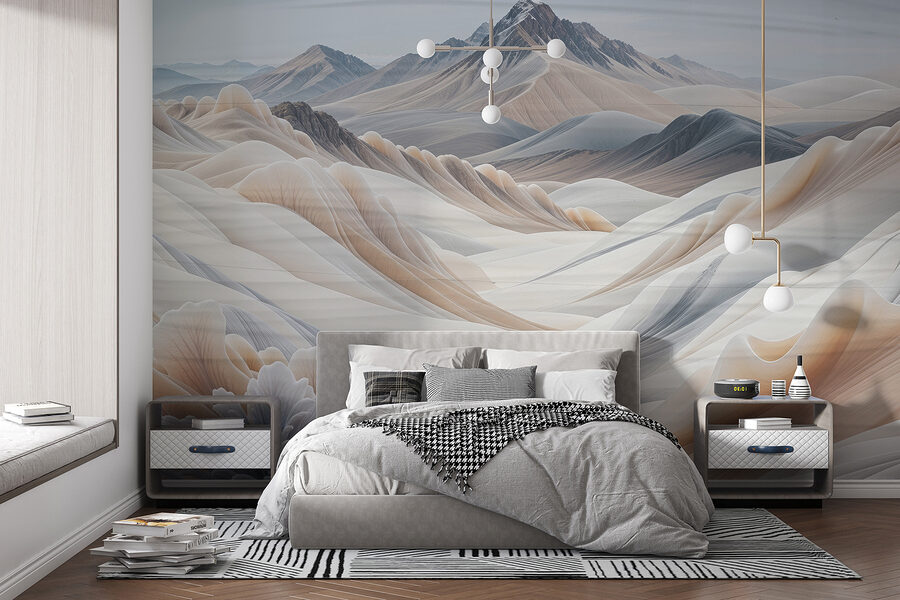Paisagem de montanhas e neve