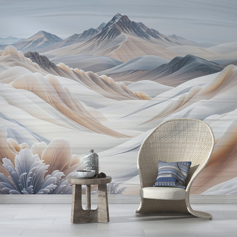 Paisagem de montanhas e neve