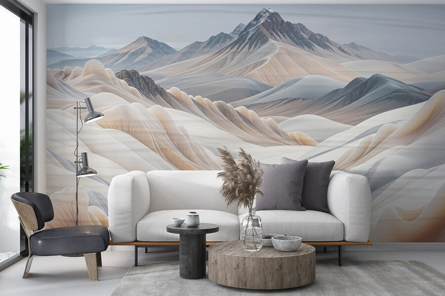 Paisagem de montanhas e neve