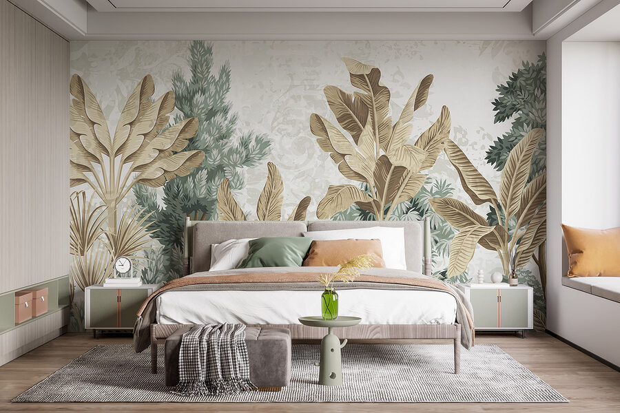Papel de parede com uma variedade de plantas