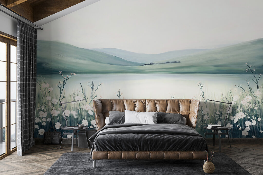 Painting of a field of flowers