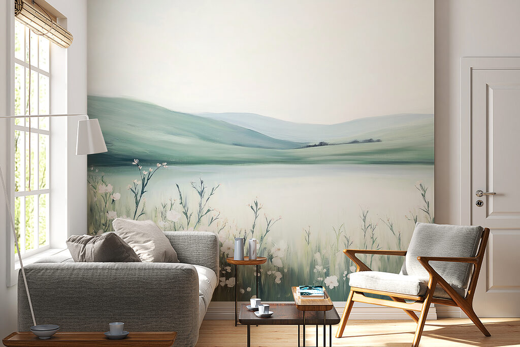 Painting of a field of flowers