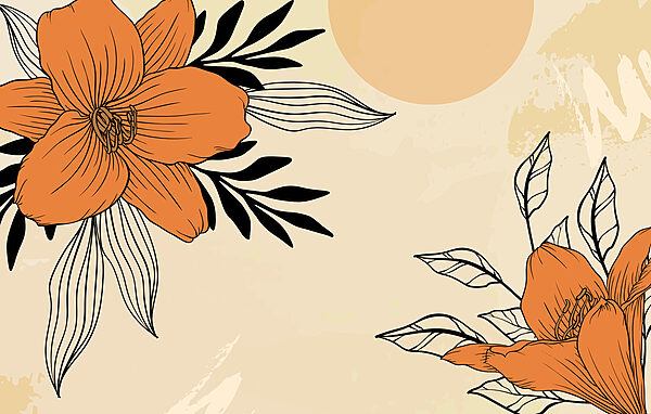 Desenho de flores e folhas Desenho de flores e folhas