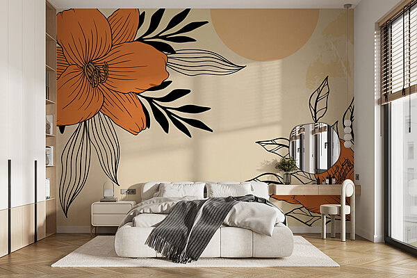 Desenho de flores e folhas Desenho de flores e folhas