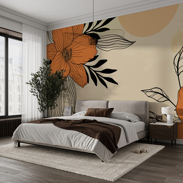 Desenho de flores e folhas Desenho de flores e folhas