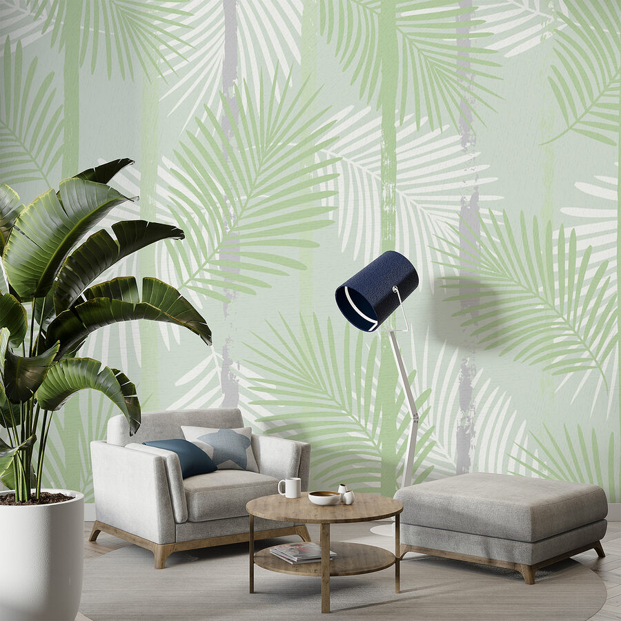 Papel de parede Papel de parede verde e branco