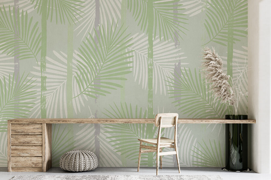Papel de parede Papel de parede verde e branco - Image 2