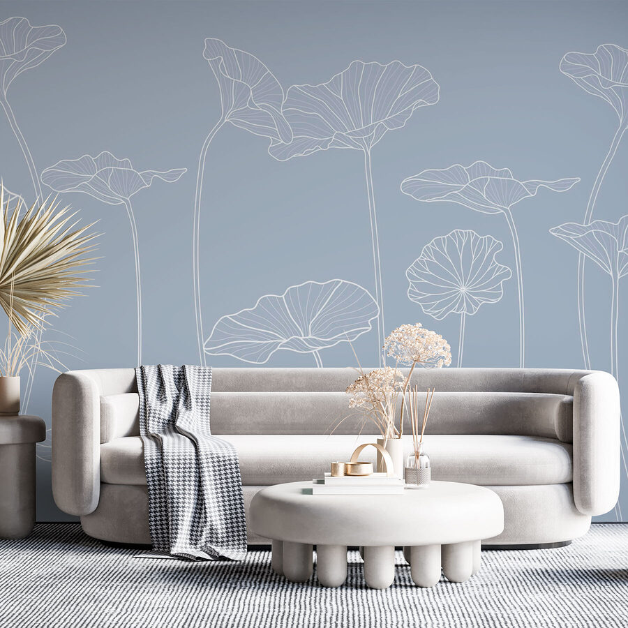 Papel de parede Desenho de linhas de flores - Image 2