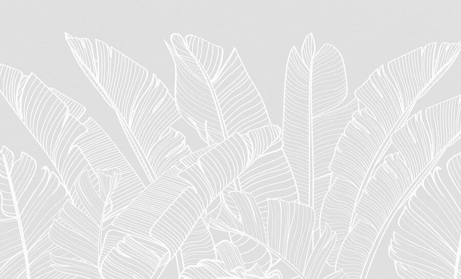 Papel de parede Desenho de linhas brancas de folhas - Image 3