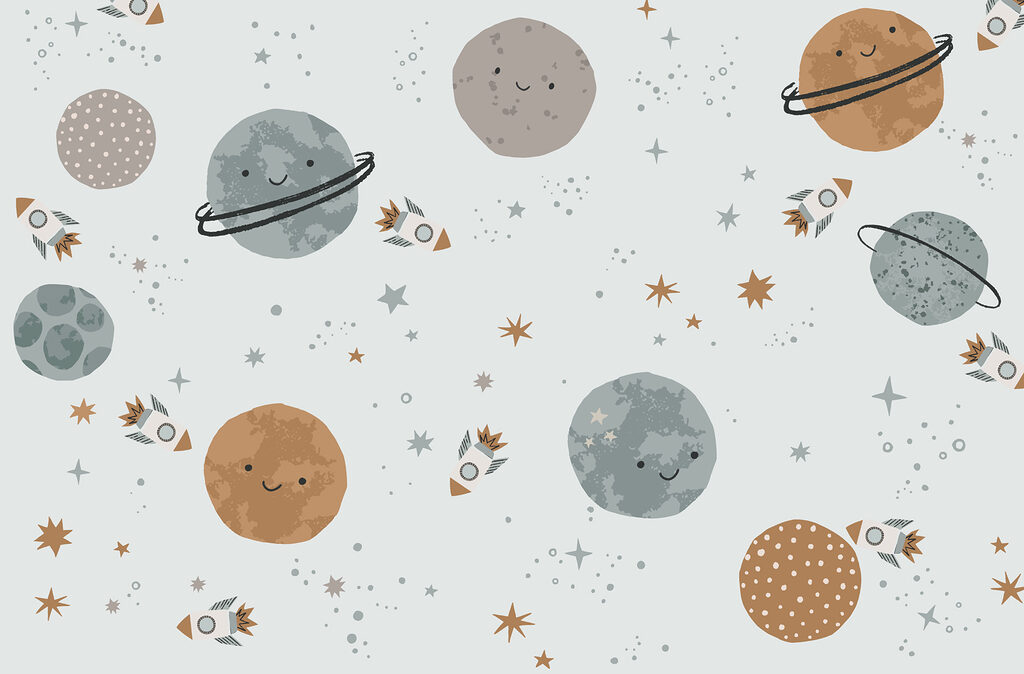 Padrão de planetas e foguetões Padrão de planetas e foguetões
