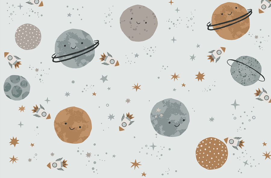 Padrão de planetas e foguetões