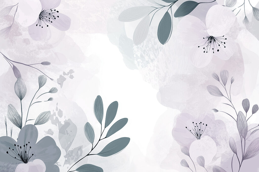 Desenho floral branco e roxo Desenho floral branco e roxo