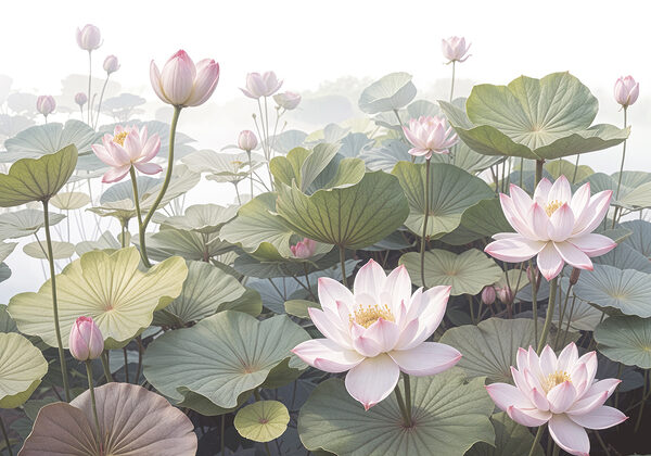 Group of pink flowers and green leaves Group of pink flowers and green leaves