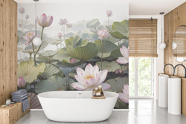 Group of pink flowers and green leaves Group of pink flowers and green leaves