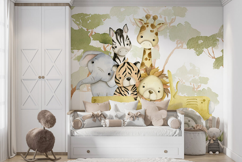 Group of animals in a yellow truck Group of animals in a yellow truck