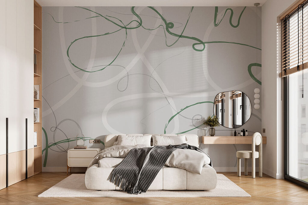 Green and grey swirly lines Green and grey swirly lines