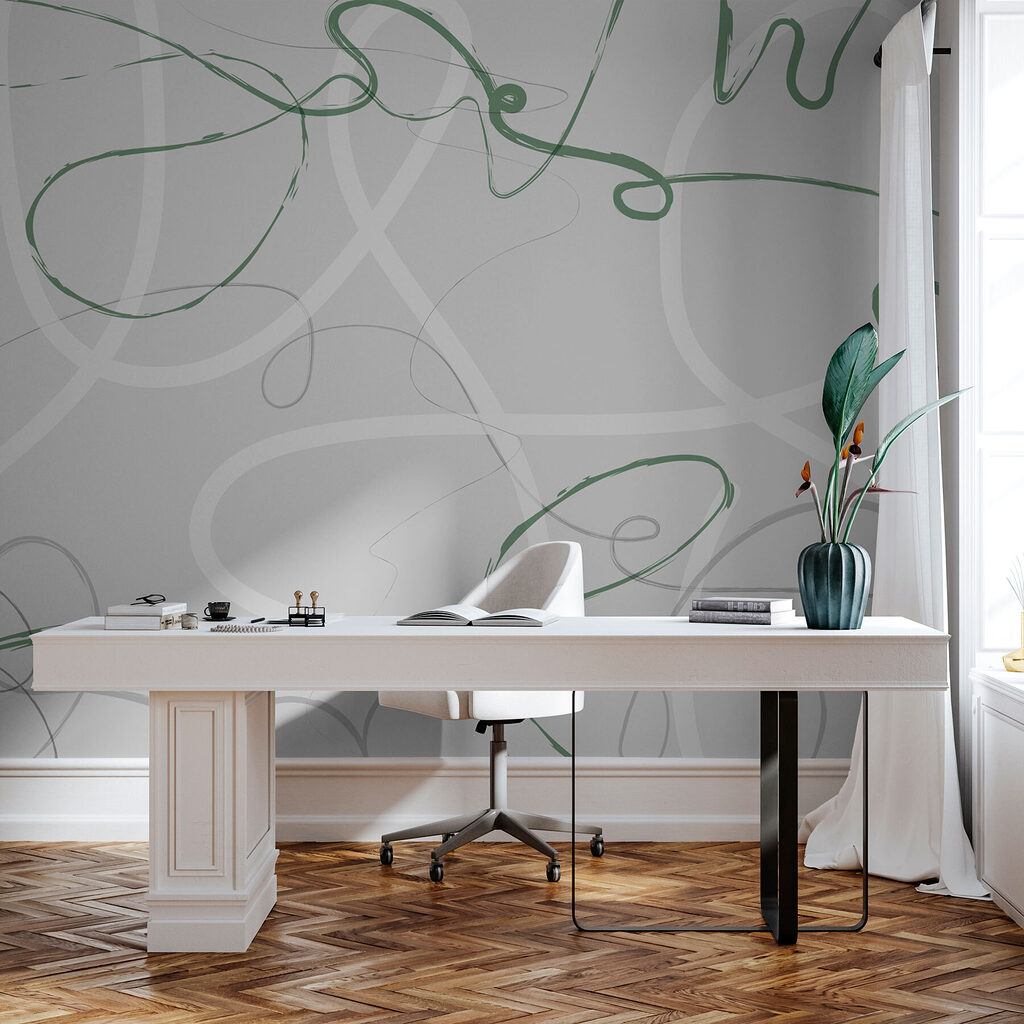 Green and grey swirly lines Green and grey swirly lines