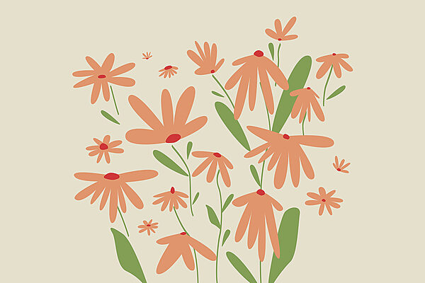 Grupo de flores cor de laranja Grupo de flores cor de laranja