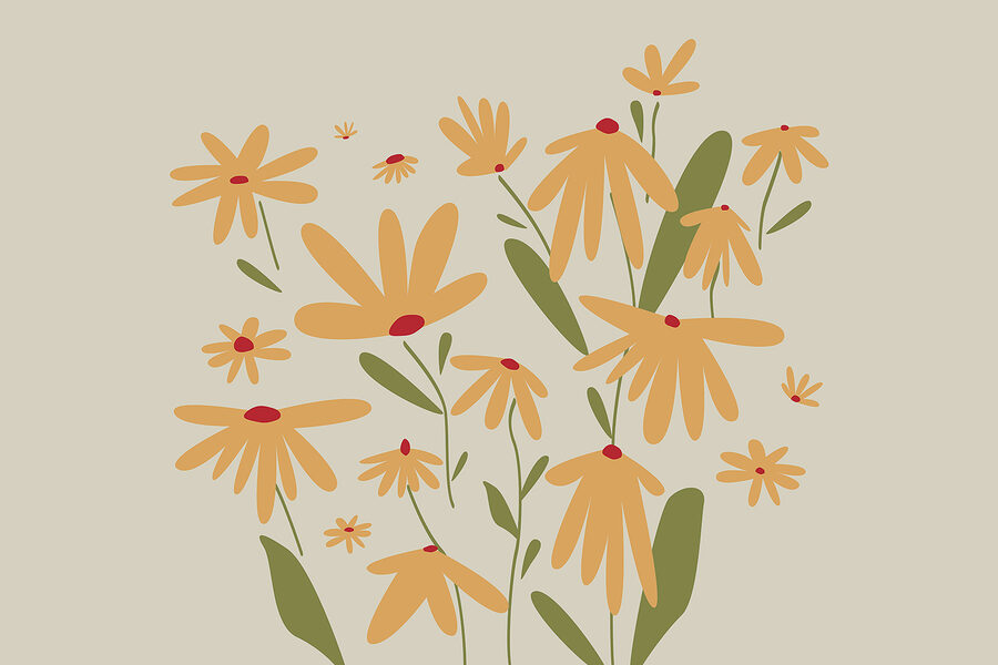 Papel de parede Grupo de flores amarelas - Image 3