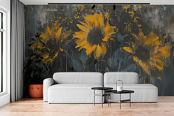 Pintura de flores amarelas Pintura de flores amarelas