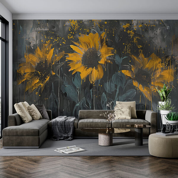 Pintura de flores amarelas Pintura de flores amarelas