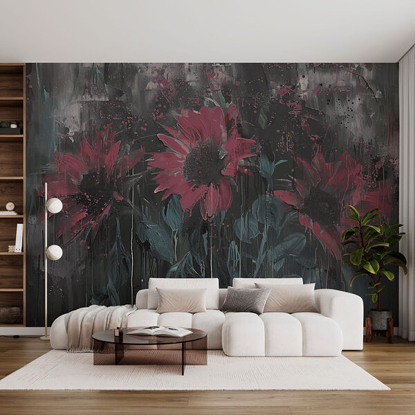 Pintura de flores numa parede Pintura de flores numa parede