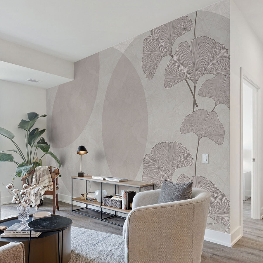 Fundo cinzento e branco com círculos e linhas