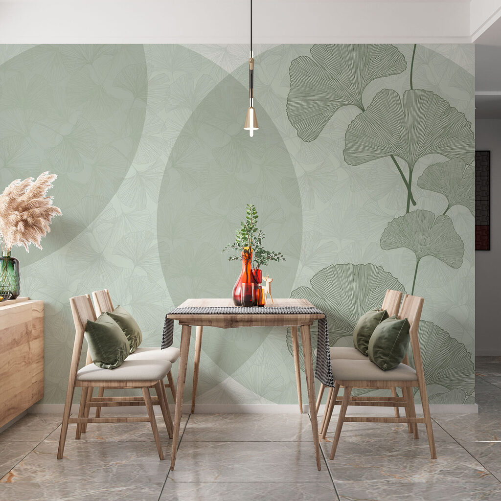 Green and white background with circles and lines