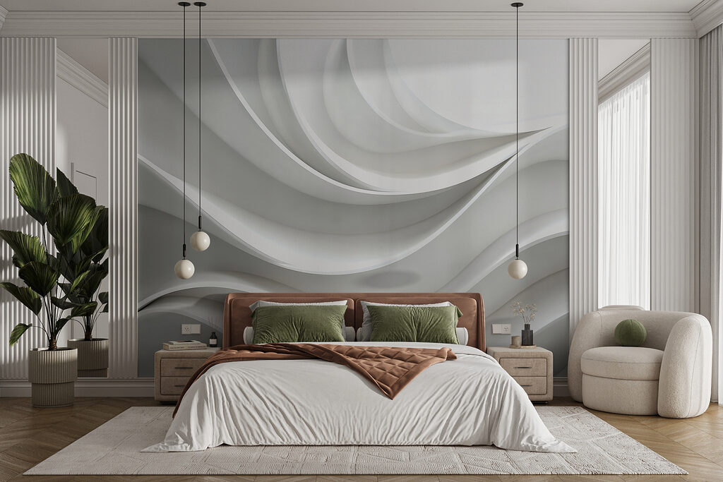 Parede branca com linhas curvas w01471pib5r 1024x683 - Parede branca com linhas curvas