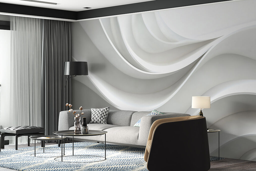 Parede branca com linhas curvas w01471pig3r 1024x683 - Parede branca com linhas curvas