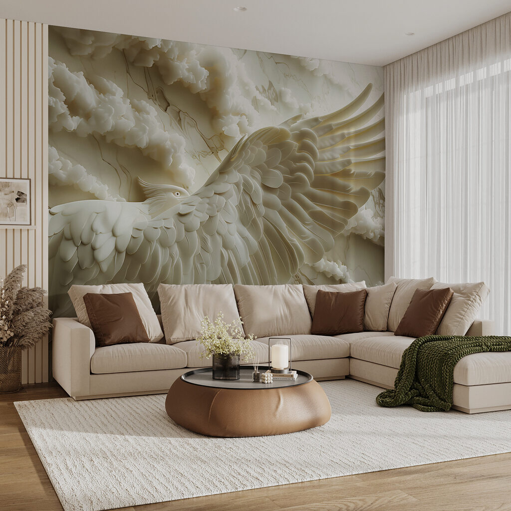 White bird with wings spread out White bird with wings spread out