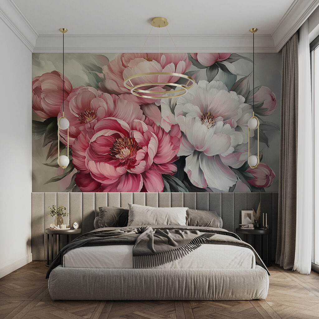 Group of flowers with leaves Group of flowers with leaves