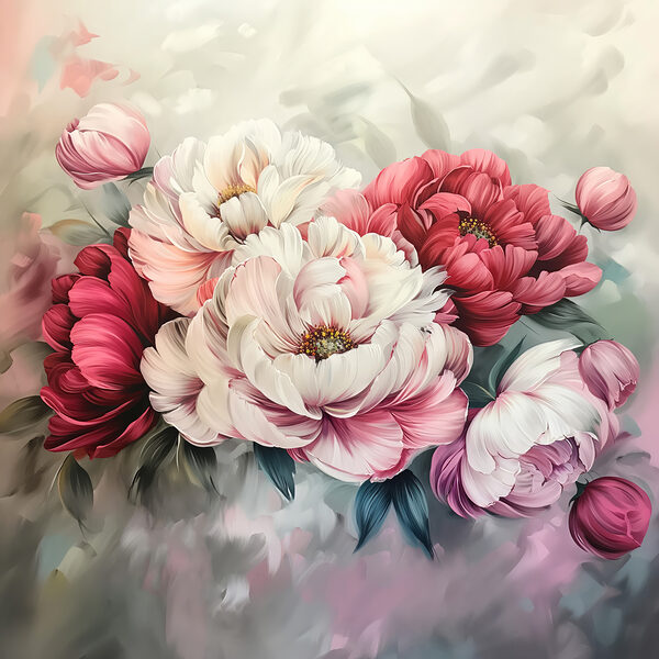 Pintura de flores sobre uma superfície Pintura de flores sobre uma superfície
