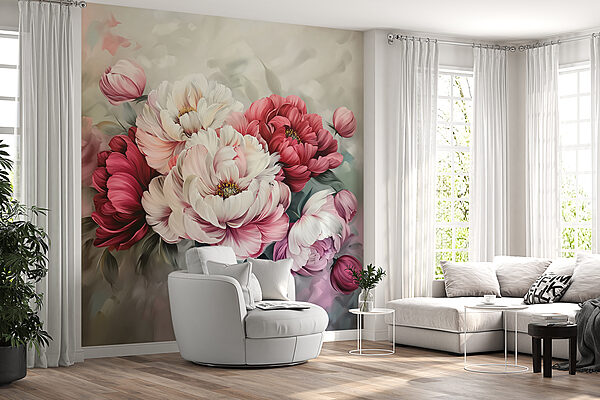 Pintura de flores sobre uma superfície Pintura de flores sobre uma superfície