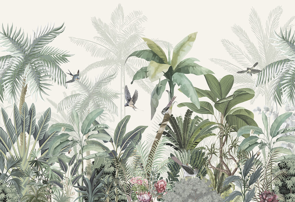 Papel de parede com uma floresta tropical Papel de parede com uma floresta tropical