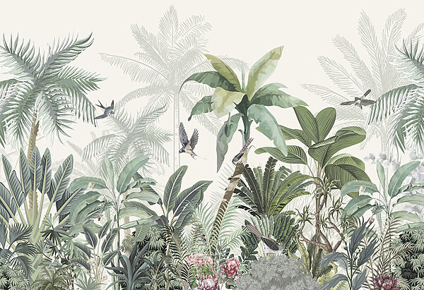 Papel de parede com uma floresta tropical Papel de parede com uma floresta tropical