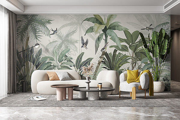 Papel de parede com uma floresta tropical Papel de parede com uma floresta tropical