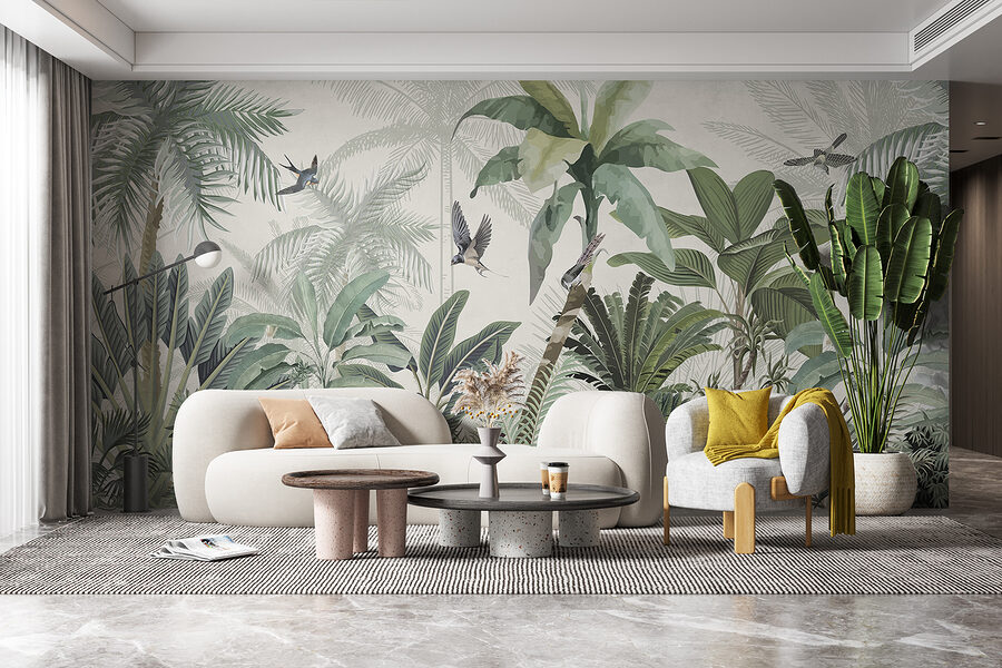 Papel de parede Papel de parede com uma floresta tropical - Image 3