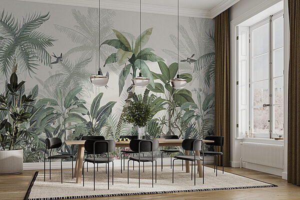 Papel de parede com uma floresta tropical Papel de parede com uma floresta tropical