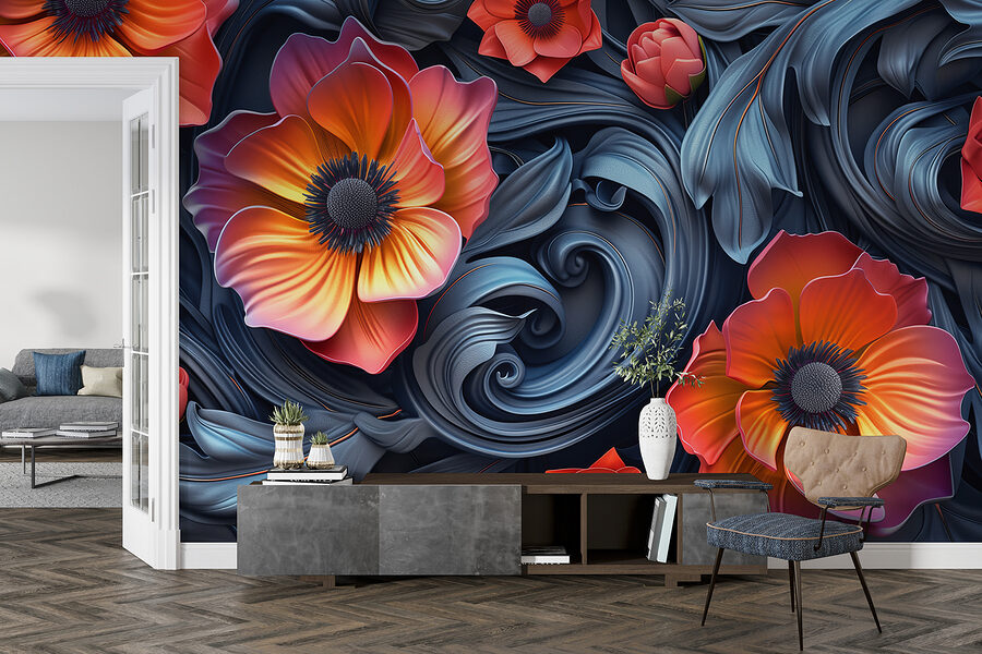 Grande plano de flores