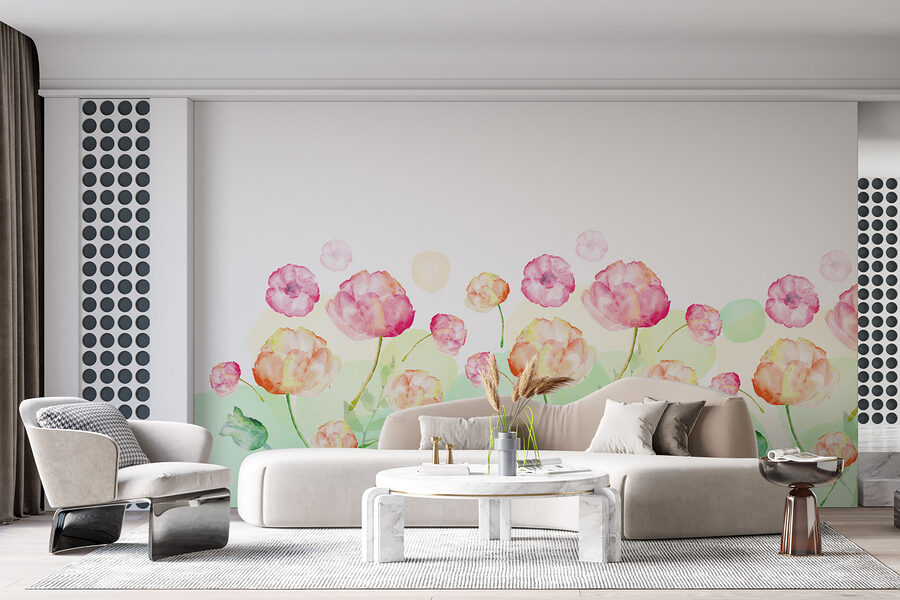 Pintura a aguarela de flores